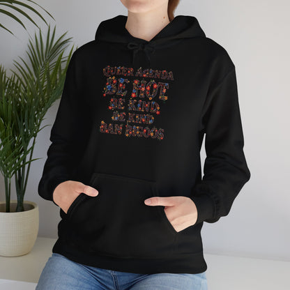 Pride Hoodie Queer Agenda Heavy Blend™ Hoodie - Be Hot, Be Kind, Ban Bigots
