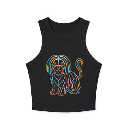 Pride tank top Colorful Dog Print Women's Micro Rib Racer Tank Top