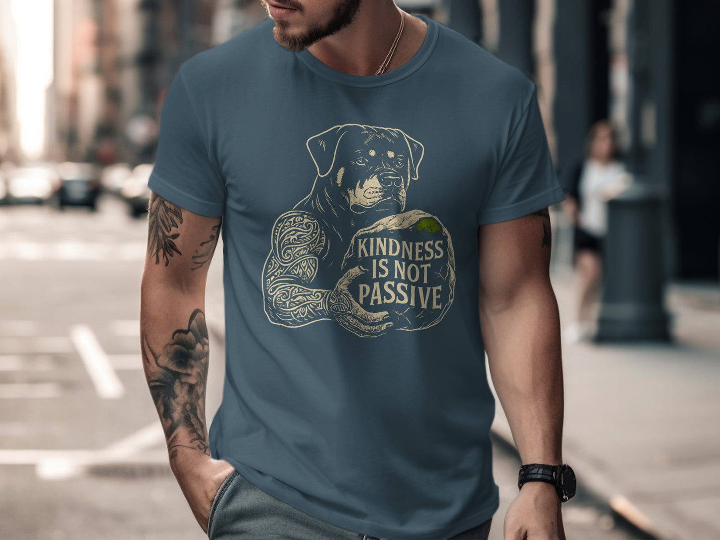 Kindness Is Not Passive Tattoo Style Design T-Shirt