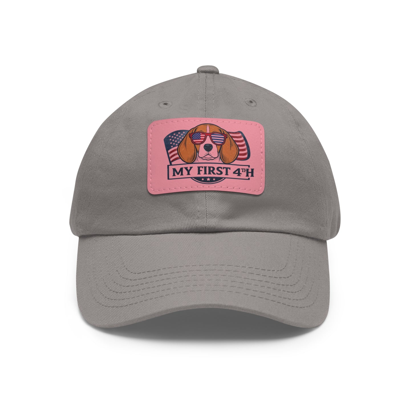 4th of July Dad Hat with Leather Patch (Rectangle)