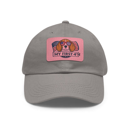 4th of July Dad Hat with Leather Patch (Rectangle)