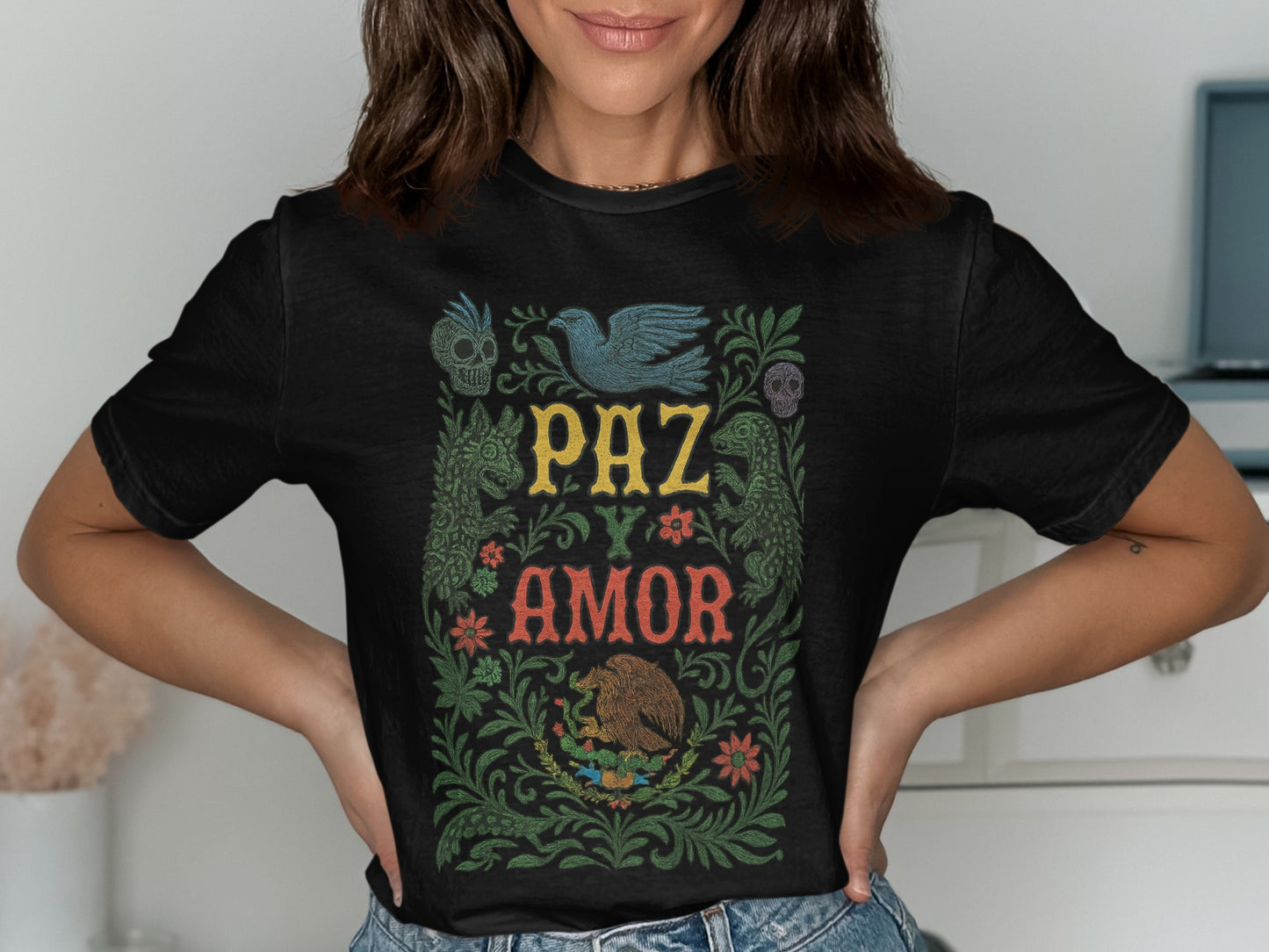 Peace and Love Illustrated Graphic Tee product