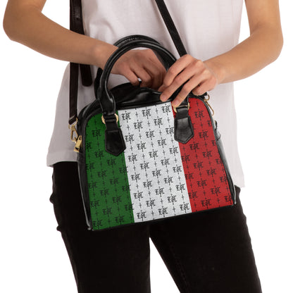 FDT MEXICAN Purse no symbol Woke Anti Trump Liberal Purse |Monogram Grey Shoulder Handbag — Elegant Patterned Satchel Purse