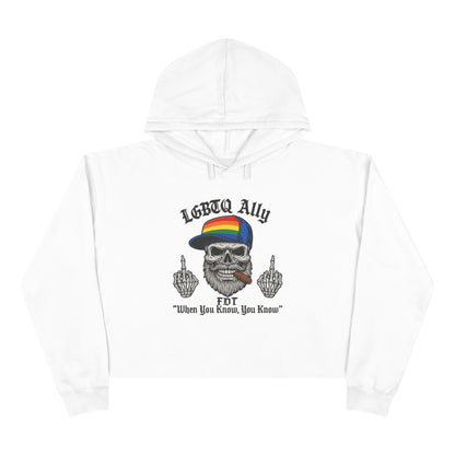 LGBTQ Pride Cat Lover's Crop Hoodie, Funny Hoodie, Gift for Cat Dads, Casual Streetwear, Cozy Hoodie for Pet Owners