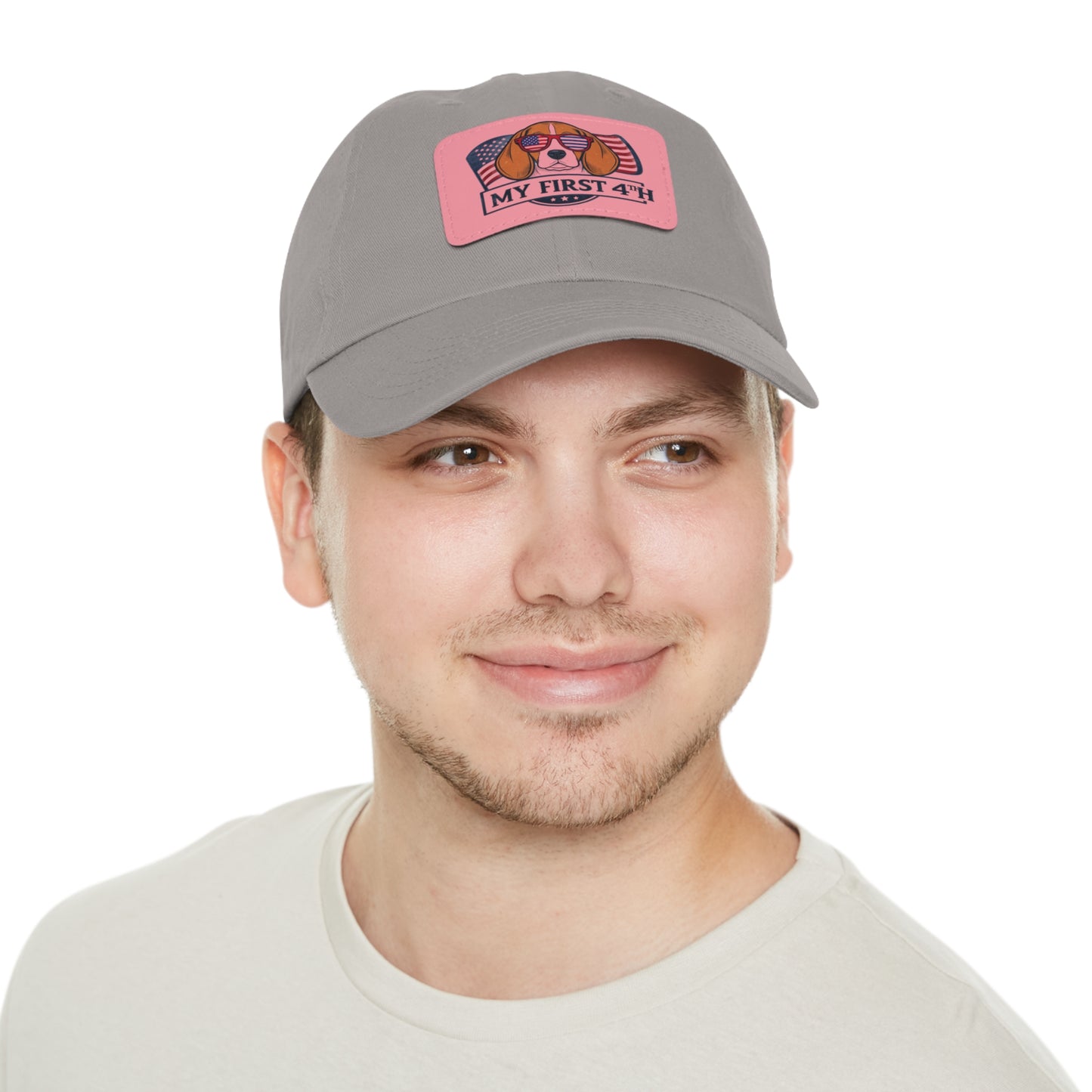 4th of July Dad Hat with Leather Patch (Rectangle)