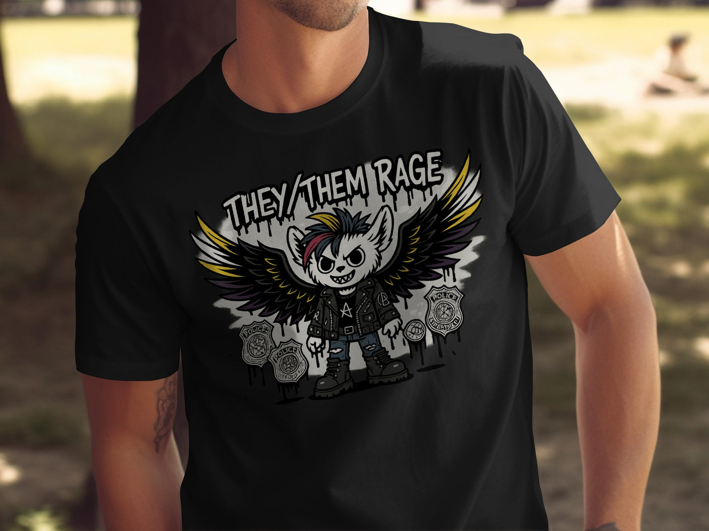 They Them Rage Graphic Black T-shirt product type