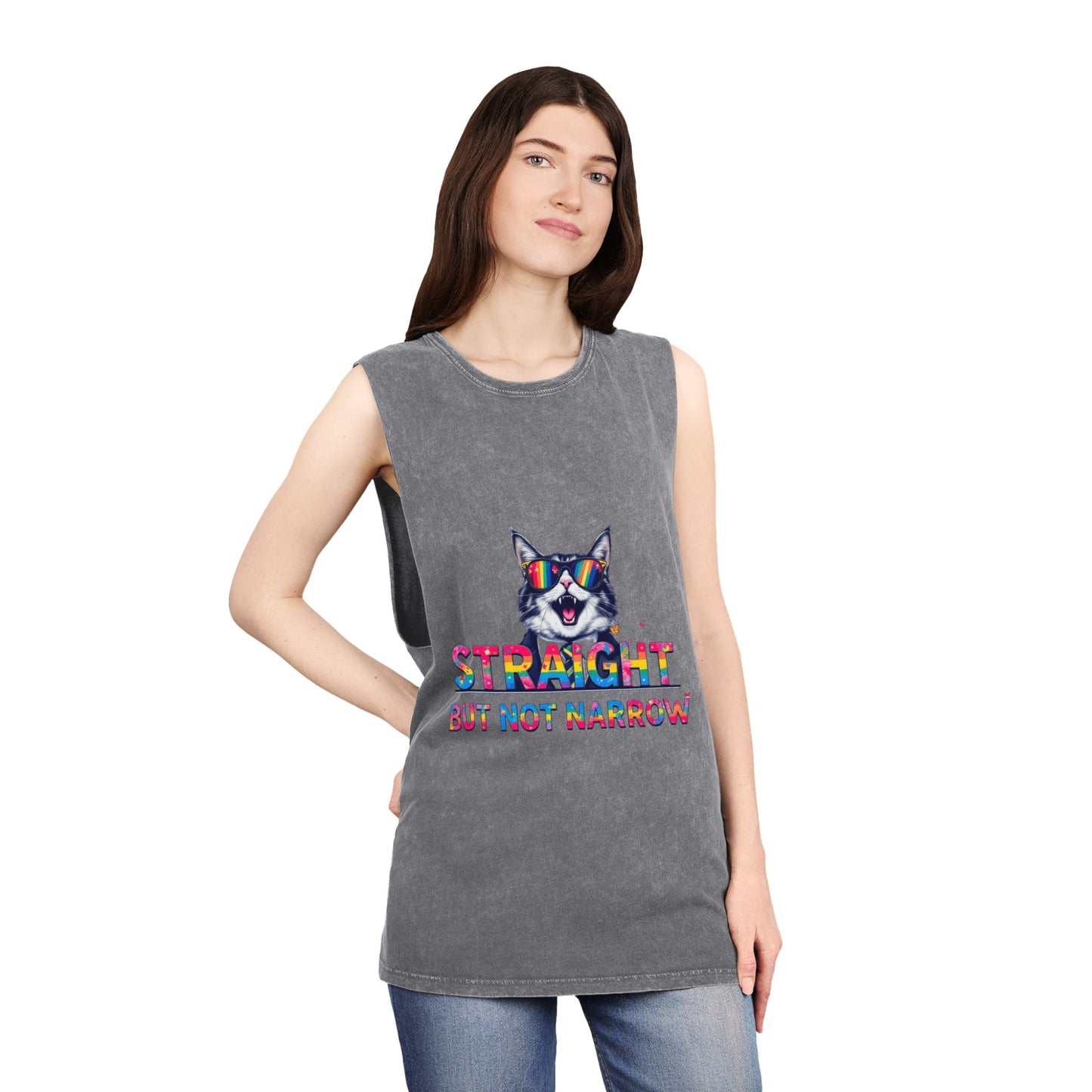 Straight But Not Narrow Unisex Stonewash Tank Top - Pride Apparel