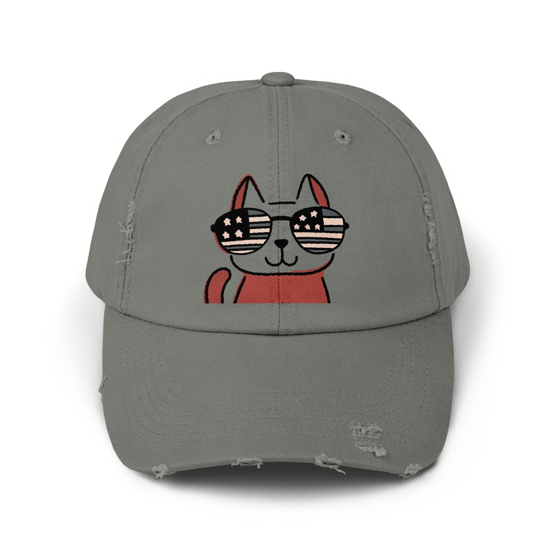 Cat Wearing Cool Sunglasses Graphic Distressed Hat product