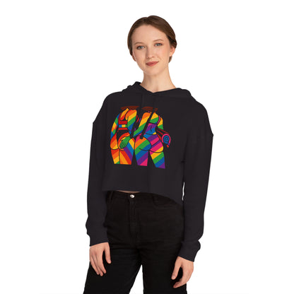 Pride Crop Top Colorful Women’s Cropped Hooded Sweatshirt - Embrace Diversity Design