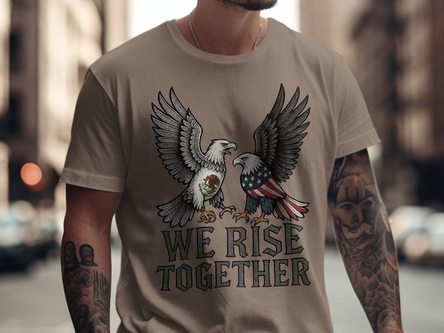 We Rise Together Patriotic Graphic T-Shirt