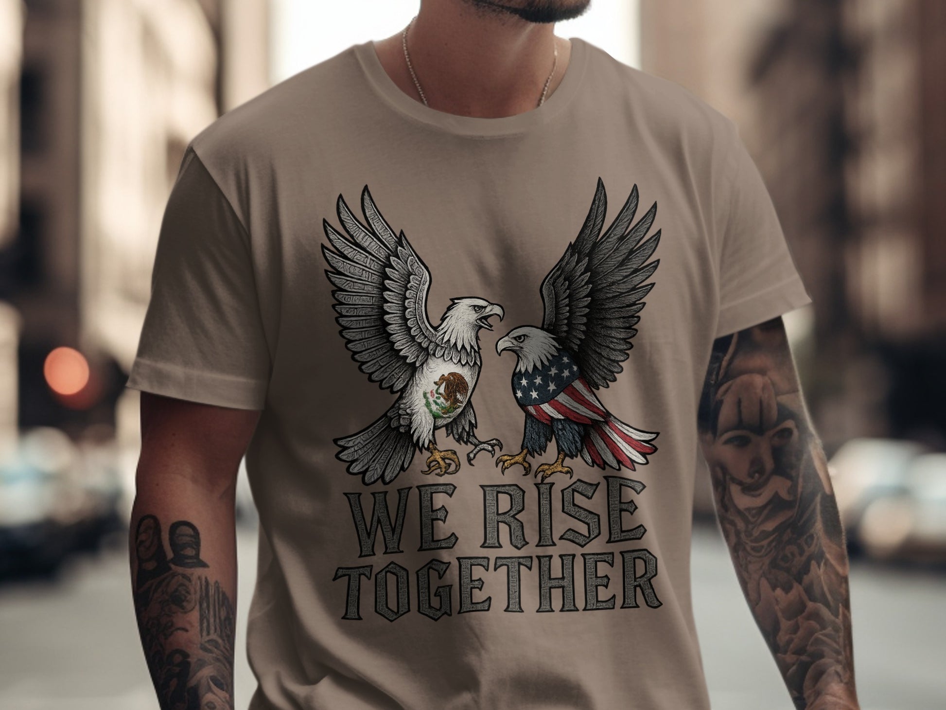We Rise Together Patriotic Graphic T-Shirt