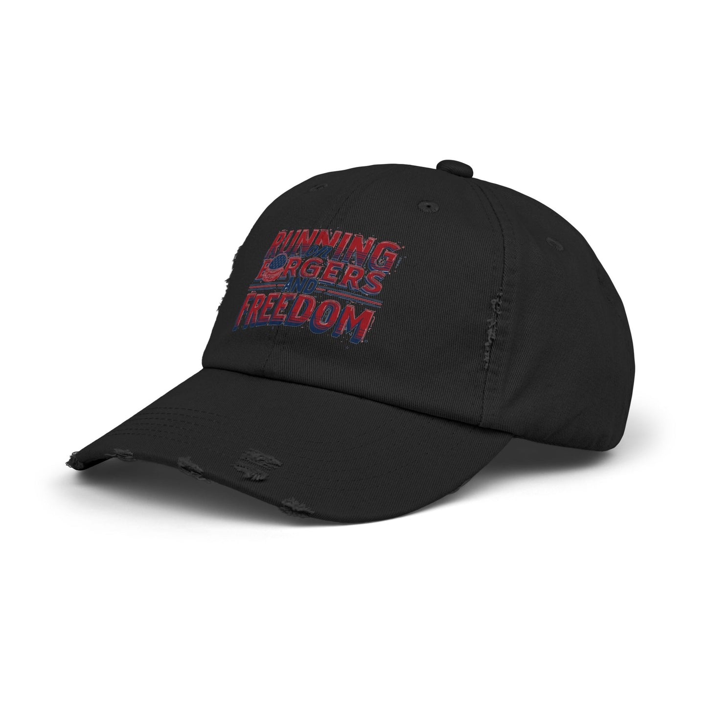 Unisex Distressed Cap - Running for Freedom Vintage Style Hat