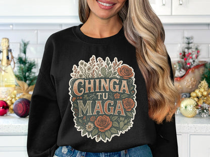 Chinga Tu Maga Graphic Sweatshirt Apparel product