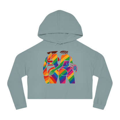 Pride Crop Top Colorful Women’s Cropped Hooded Sweatshirt - Embrace Diversity Design