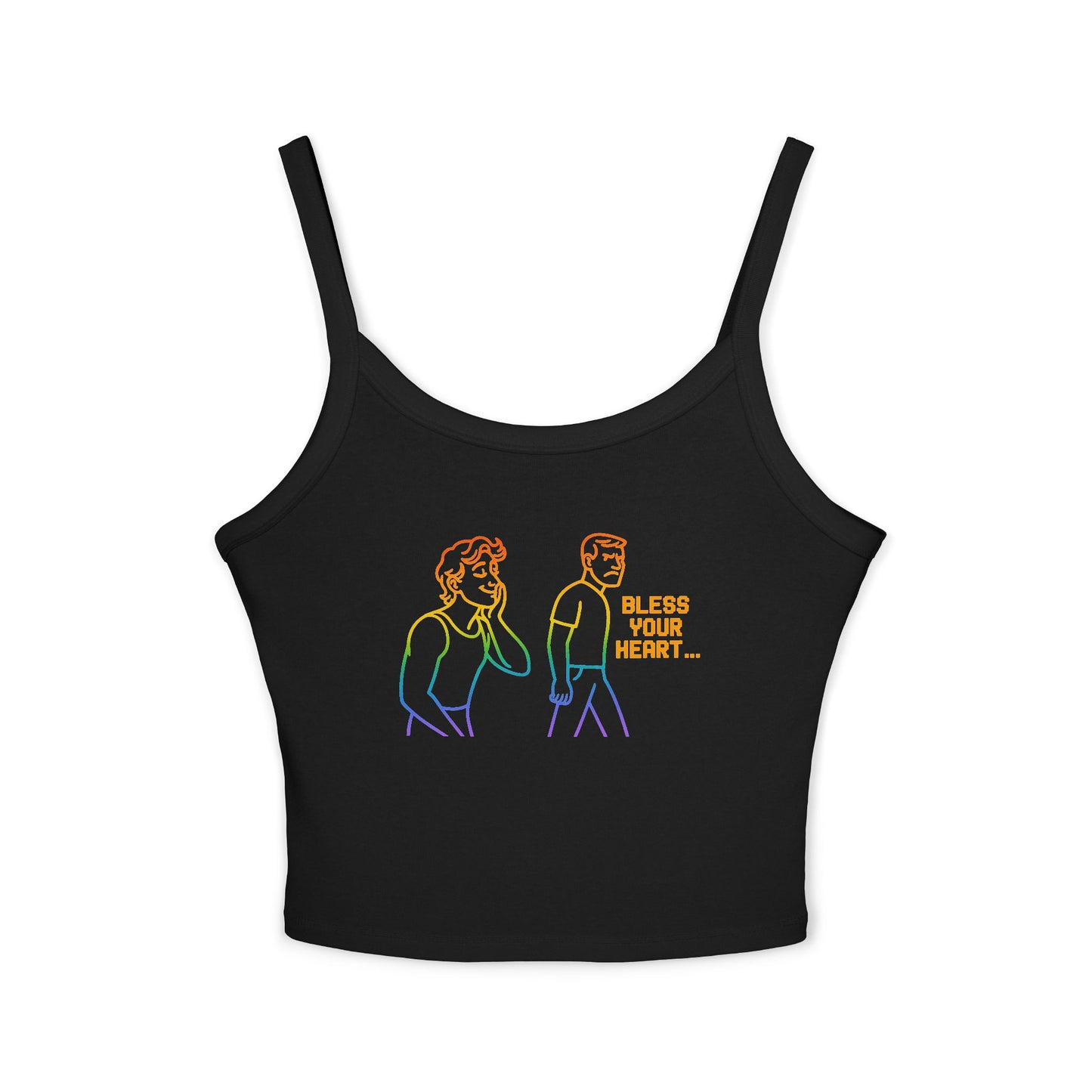 high quality pride Bless Your Heart Women's Spaghetti Strap Tank Top - Casual Summer Wear