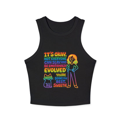 Pride Tank Top Motivational Women's Racer Tank Top - "You're Doing Your Best, Sweetie"