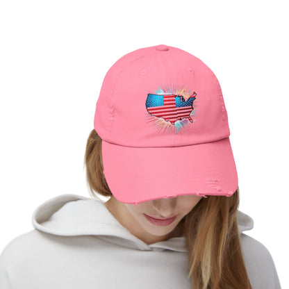 Unisex Distressed Cap with Texas Flag Design - Perfect for Festivals and Casual Outings