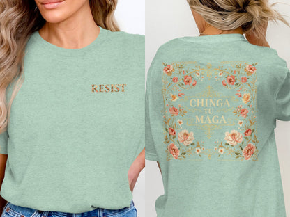 Resist Chinga Tu Maga Graphic Tee for Women