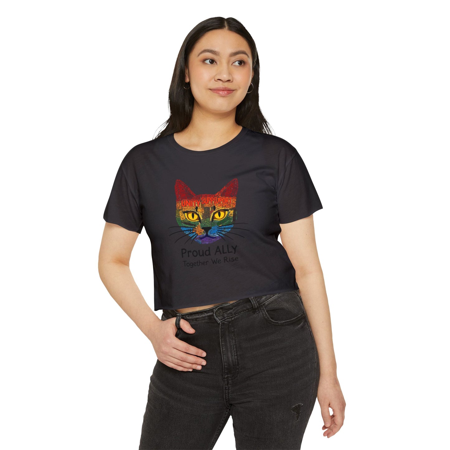 Pride crop top Proud Ally Festival Crop Top - Support Unity & Rise Together