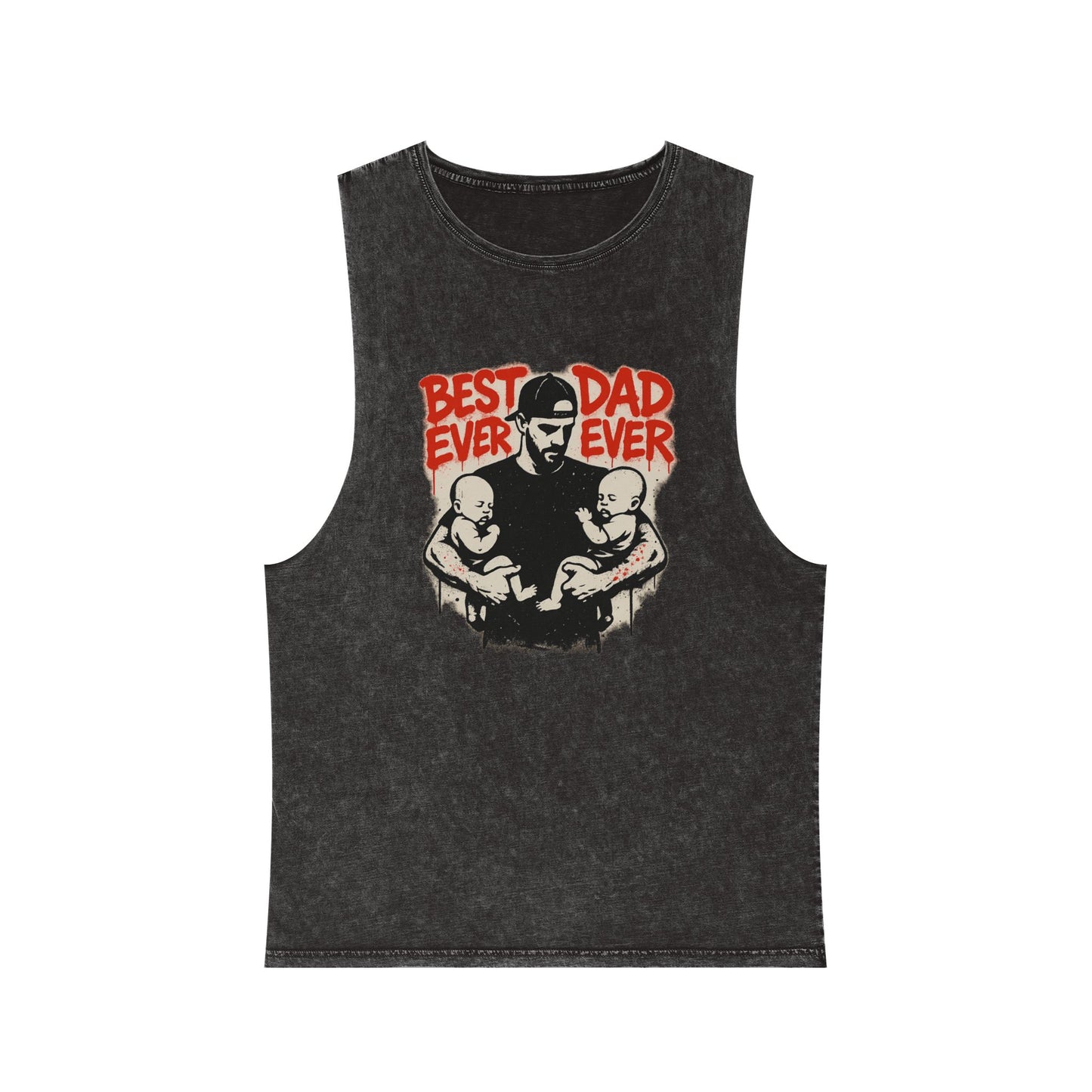 Best Dad Ever Stonewash Tank Top - Father's Day Gift, Dad Apparel, Unisex Summer Wear, Casual Outfit, Family Tank Top
