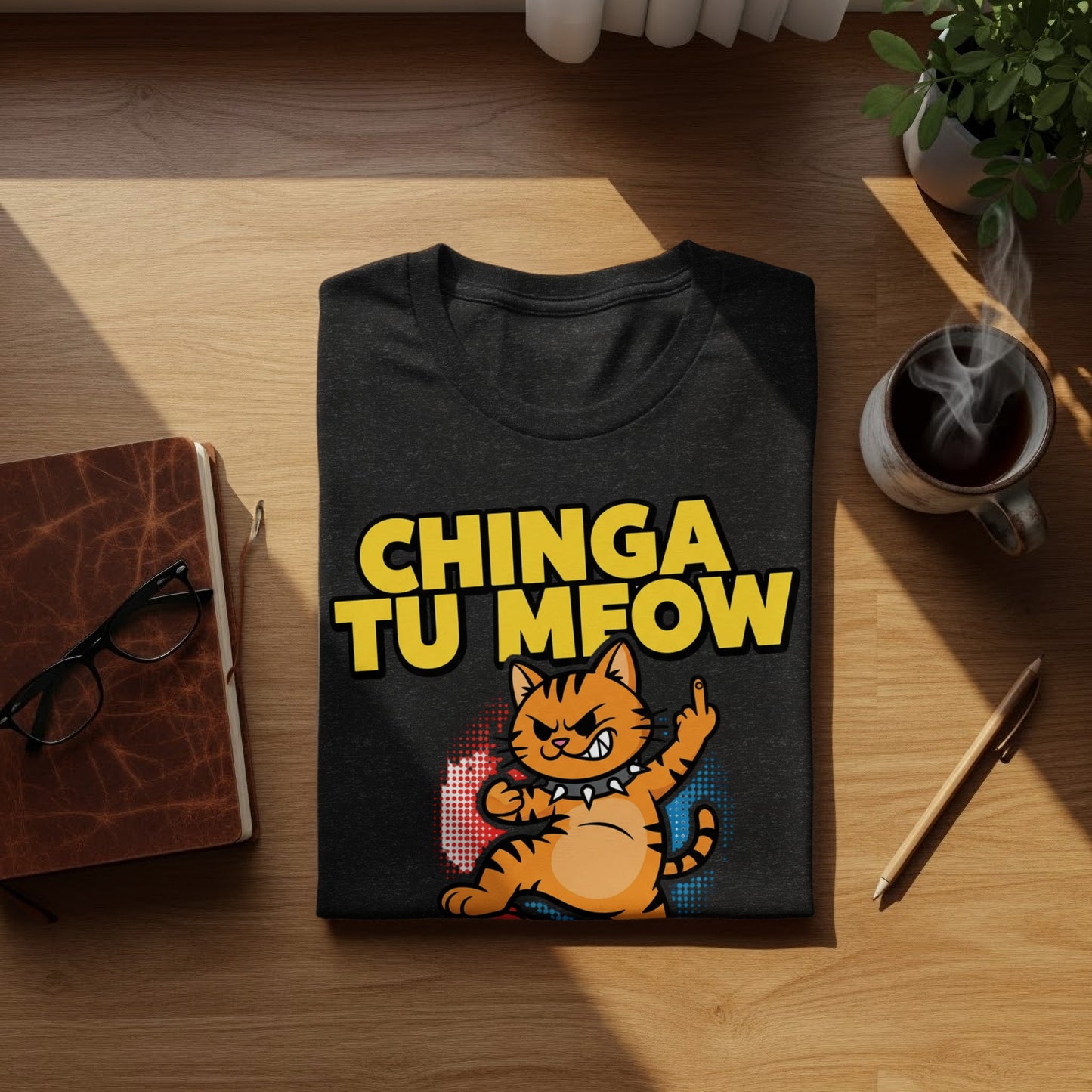 Chinga Tu Meow Funny Angry Cat Finger product type