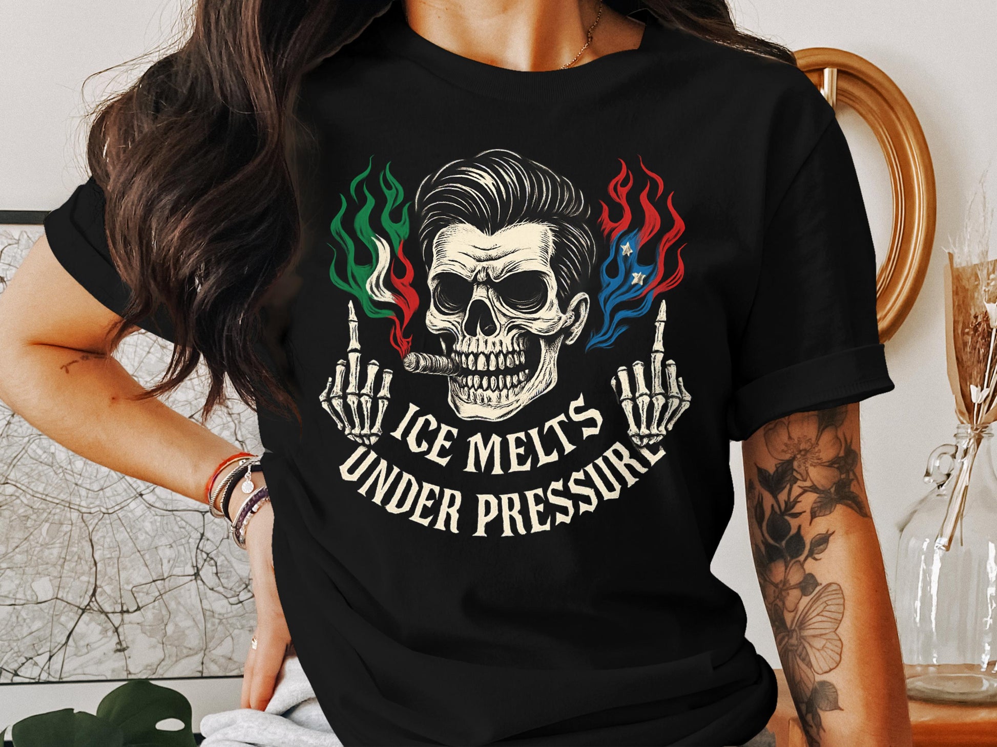 Skull Graphic Ice Melts Under Pressure T-Shirt Product