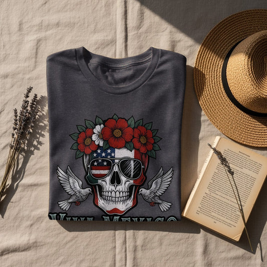 Viva Mexico Skull Wearing Sunglasses Graphic T-shirt product