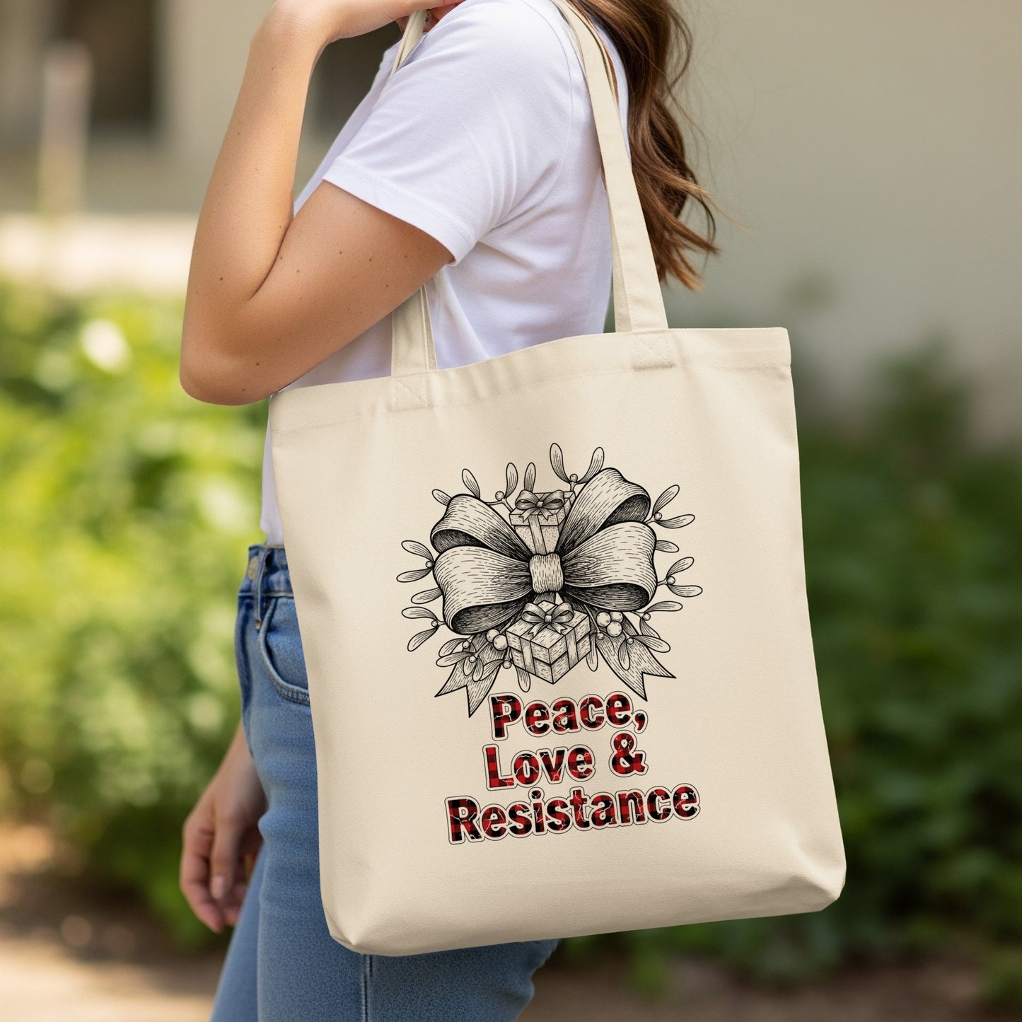 Peace Love & Resistance Tote Bag Product