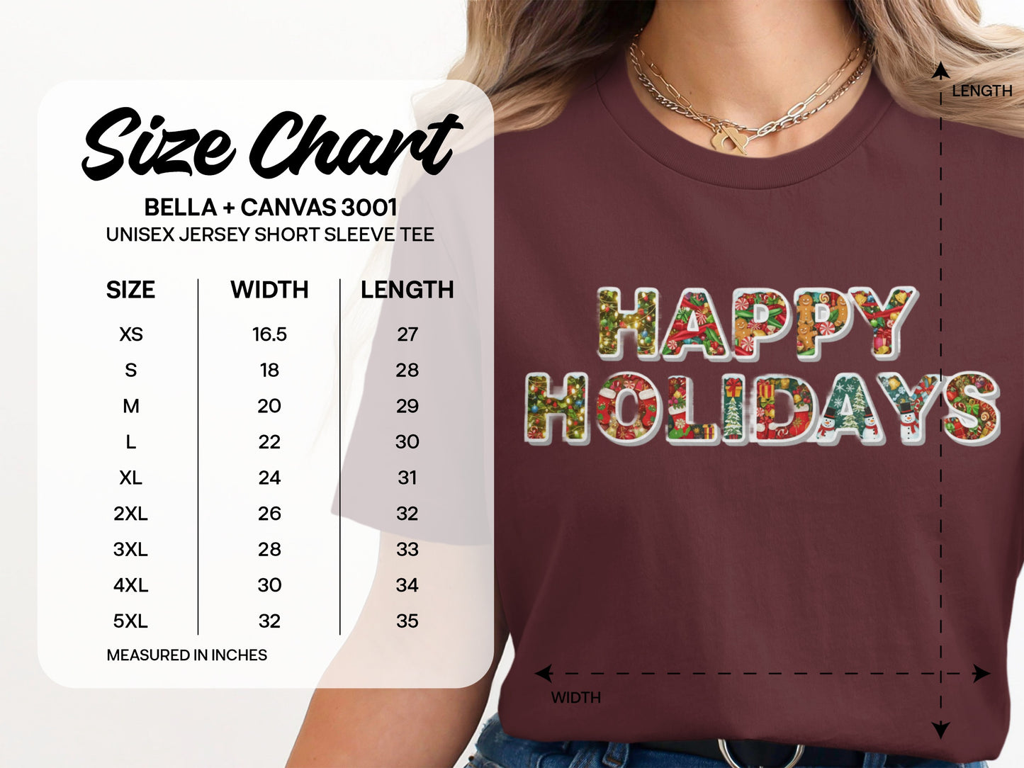 Happy Holidays Bella + Canvas 3001 Short Sleeve Tee