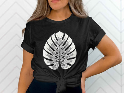 No Human Is Illegal Monstera Leaf T-Shirt, Human Rights Tee, Social Justice Shirt, Activism Apparel, Botanical Statement Design T-Shirts