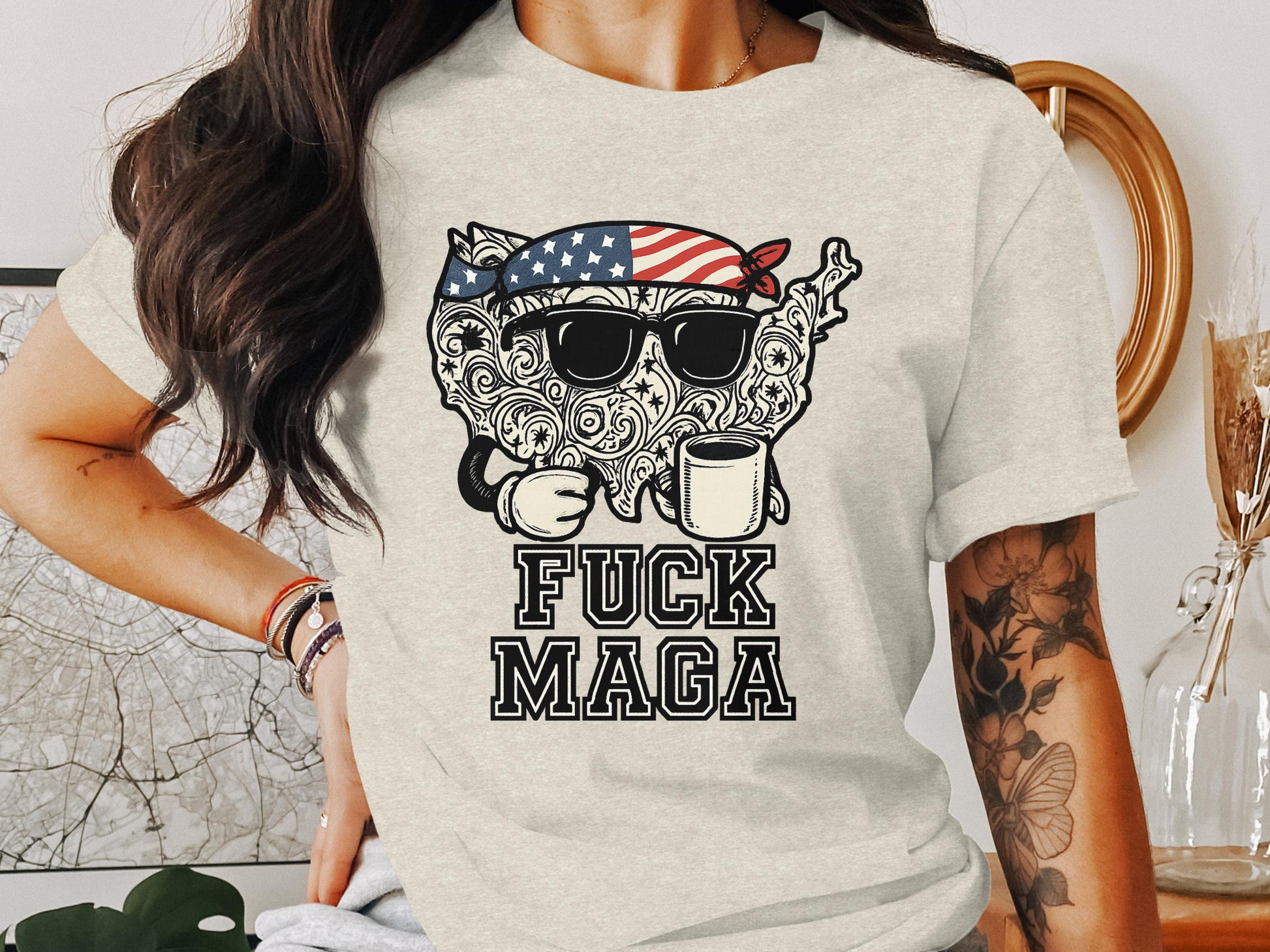 Patriotic Cat Graphic Tee Bold Statement Product
