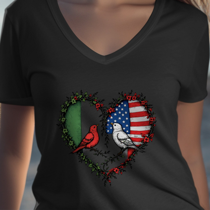 Heart Two Birds With Flags Graphic Shirt product type