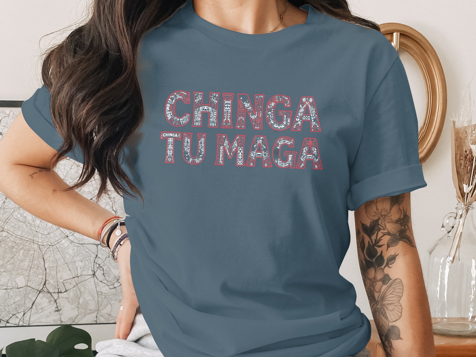 Chinga Tu Maga Graphic Tee Shirt for Casual Wear