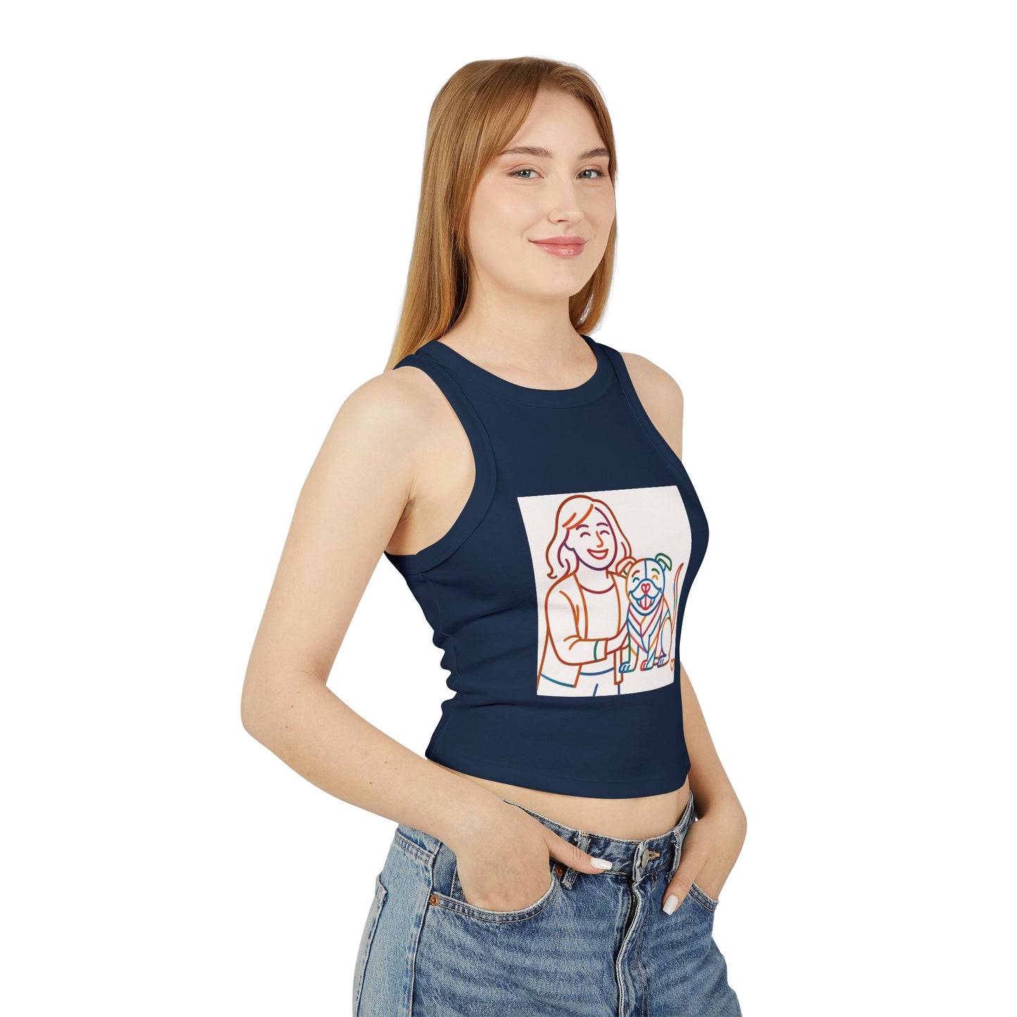 pride tank top Cute Dog Lover Racer Tank Top - Women's Micro Ribbed Crop Tee