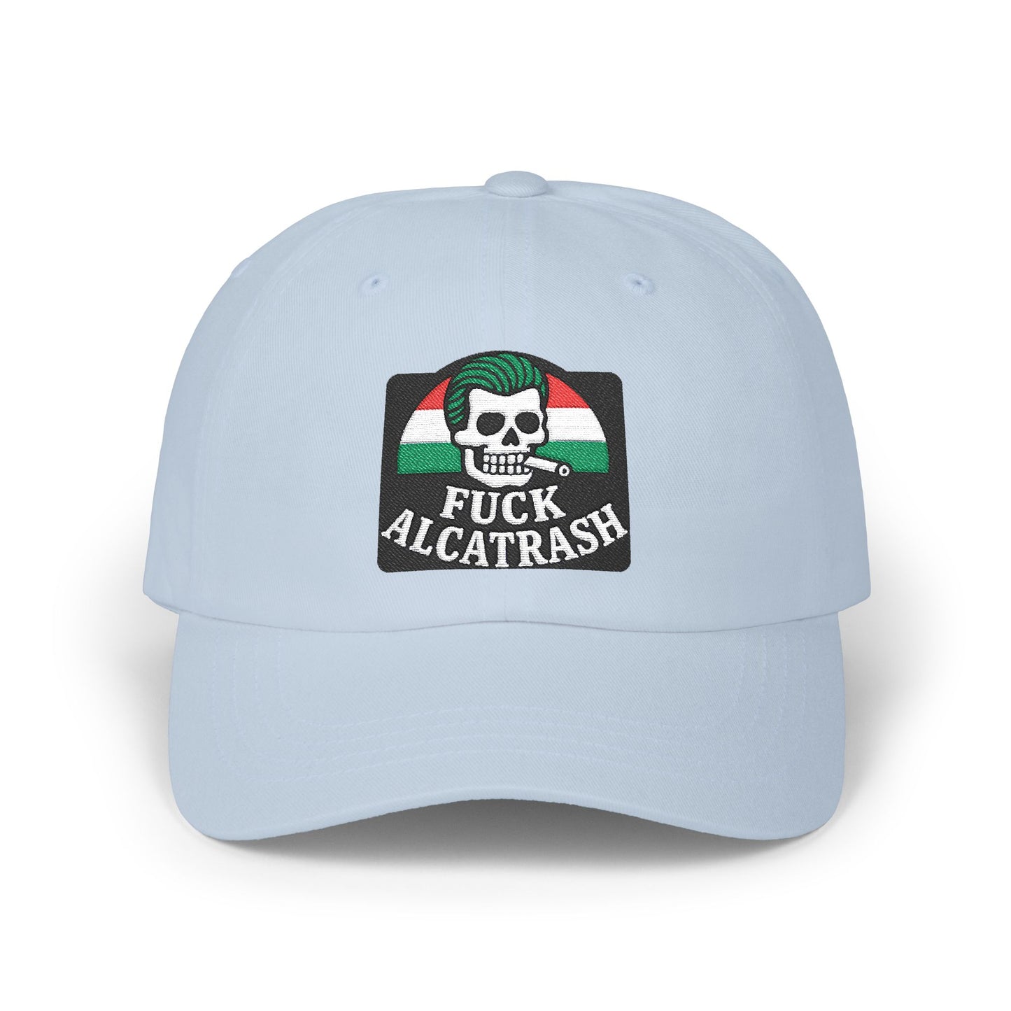 Fuck Alcatrash, FDT, Anti Trump Embroidery Hat. Classic Dad Cap with Skull Design, Casual Hat for Men, Streetwear Accessory, Gift for Dads, Summer Headwear, Inspirational Cap