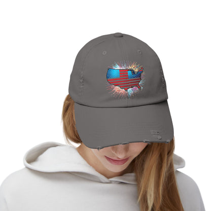 Unisex Distressed Cap with Texas Flag Design - Perfect for Festivals and Casual Outings