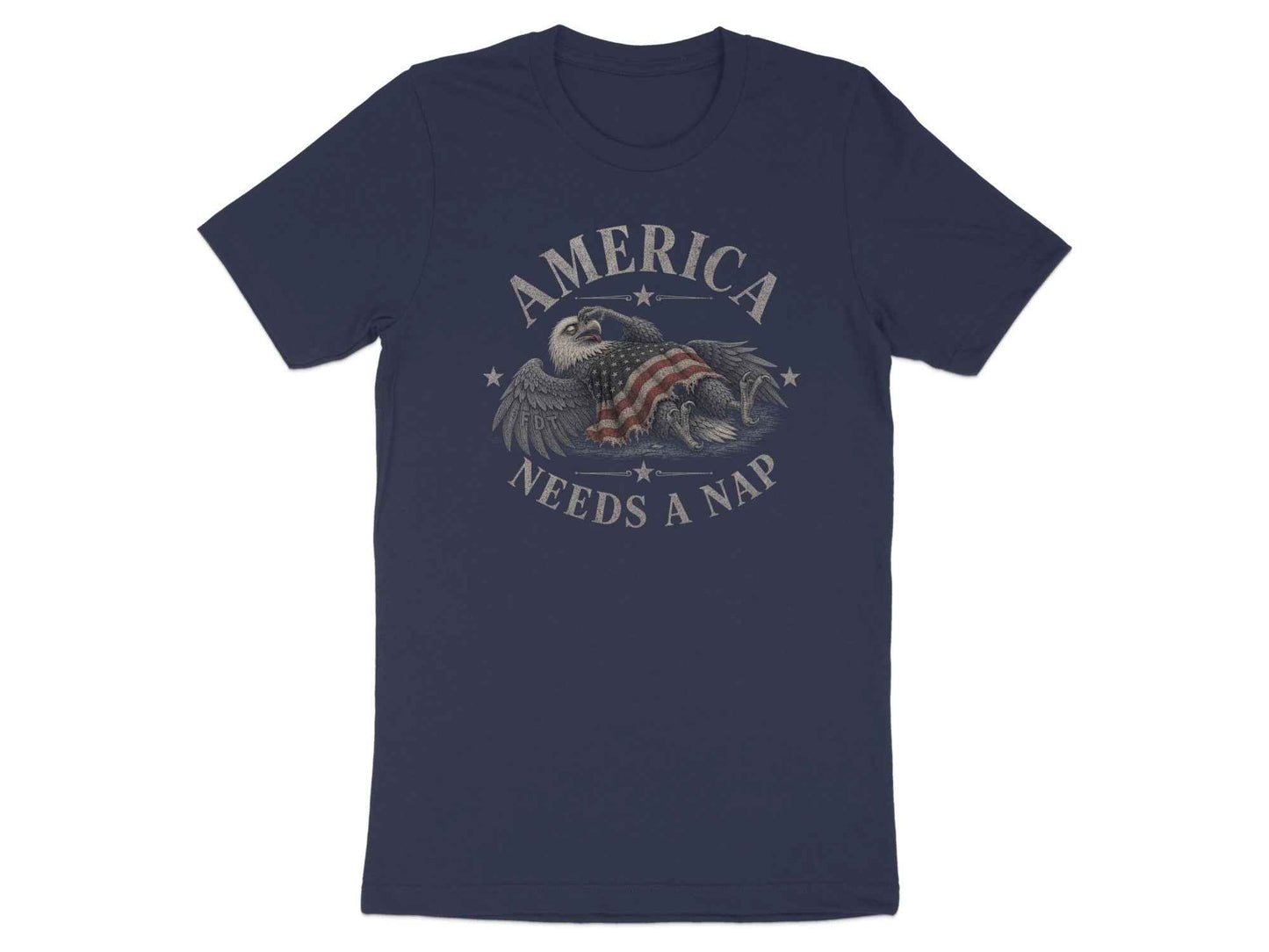 America Needs A Nap" Eagle Graphic T-Shirt