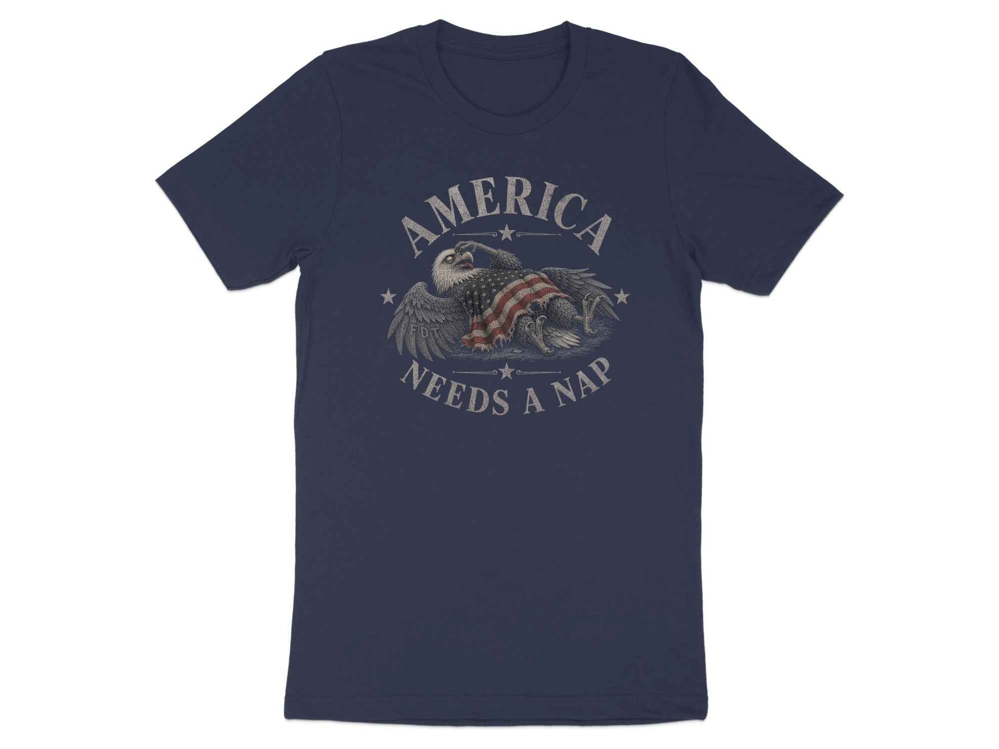 America Needs A Nap" Eagle Graphic T-Shirt