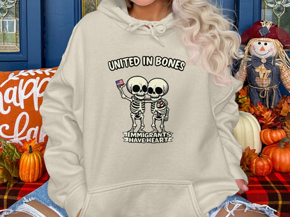 United in Bones Immigrants Have Heart hoodie product type