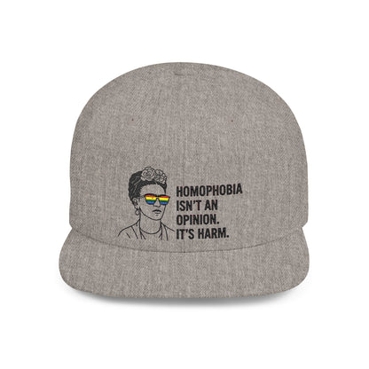 Frida Kahlo-Inspired Flat Bill Snapback Hat | LGBTQ+ Pride Apparel, Statement Cap, Fashion Accessory, Gift for Activists, Casual Wear