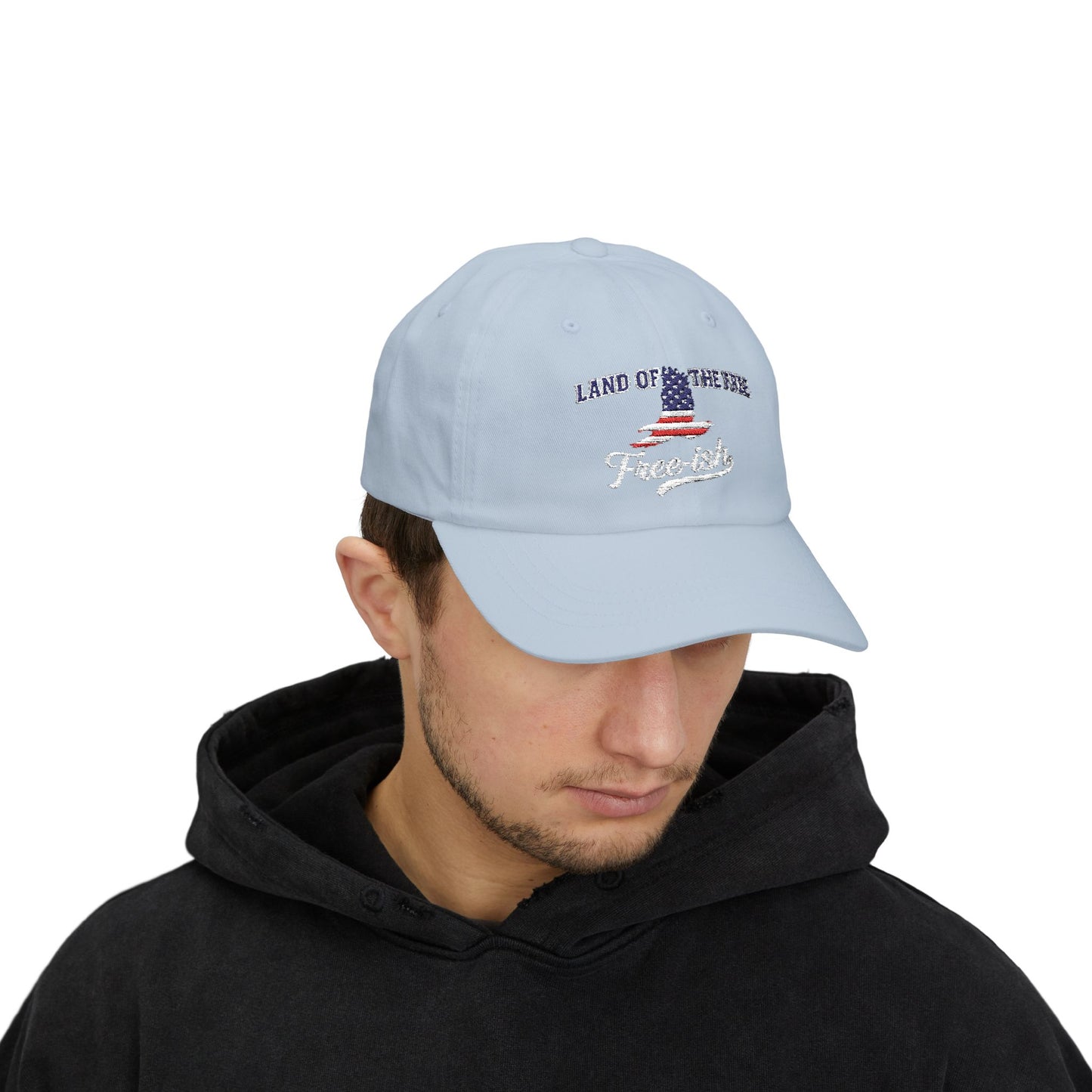 4th of July Embroidery Hat 'Land of the Free' Design | Patriotic Hat, Gift for Dads, Casual Wear, Freedom Cap, Summer Accessory