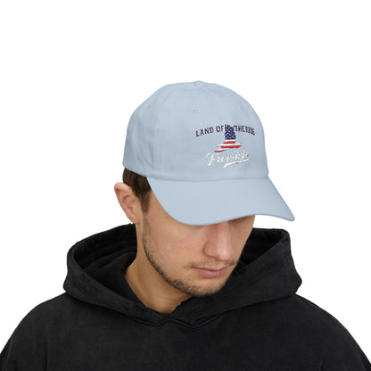 4th of July Embroidery Hat 'Land of the Free' Design | Patriotic Hat, Gift for Dads, Casual Wear, Freedom Cap, Summer Accessory