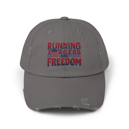 Unisex Distressed Cap - Running for Freedom Vintage Style Hat