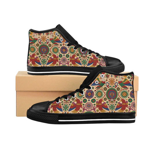 Bohemian Art Sneakers, Colorful High-Top Shoes for Women, Unique Footwear, Everyday Comfort, Festival Style, Gift for Her