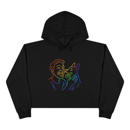 Rainbow Dog Love Crop Hoodie - Perfect Gift for Pet Lovers