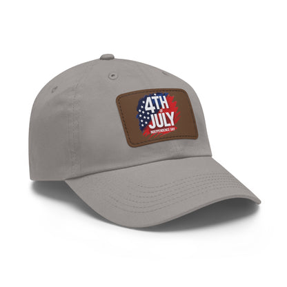 Patriotic Dad Hat with Leather Patch | 4th of July