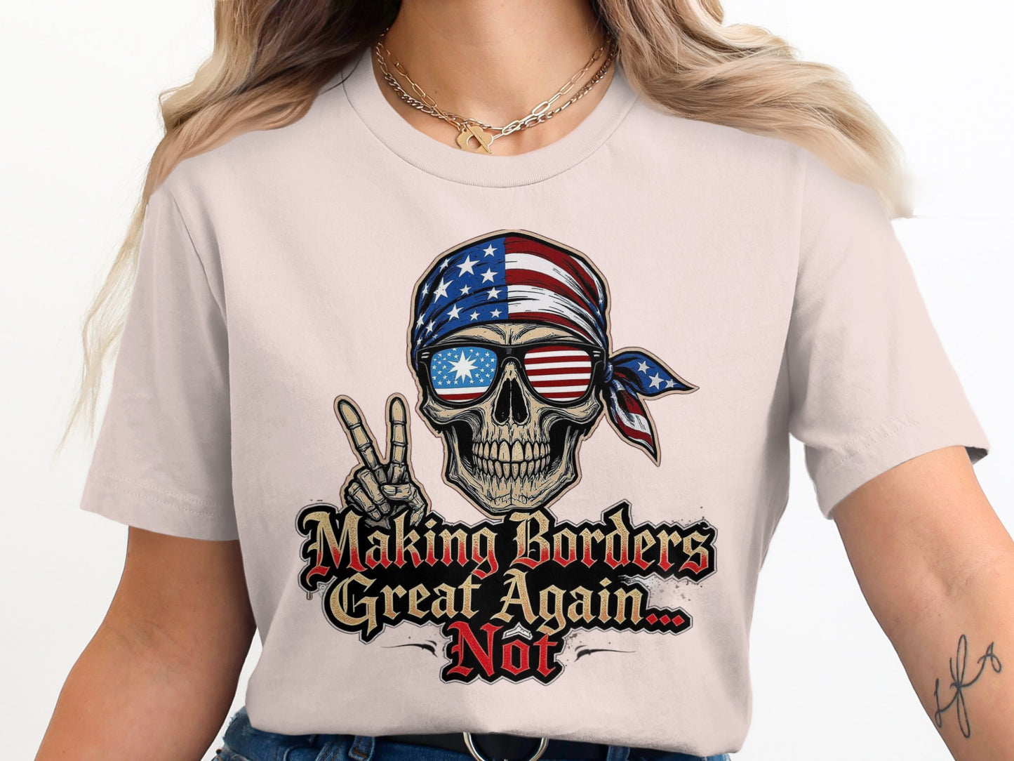 Making Borders Great Again Not Skull Graphic T-Shirt product