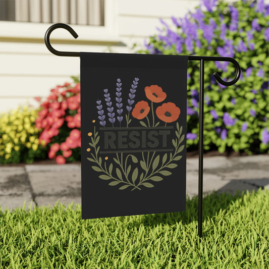 Resist Floral Garden Flag — Decorative Political Garden Banner