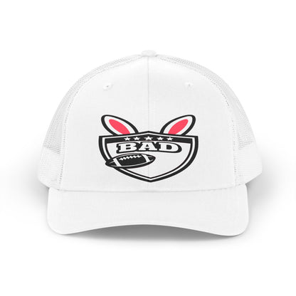 Bold BAD Logo with Football and Bunny Ears Hat