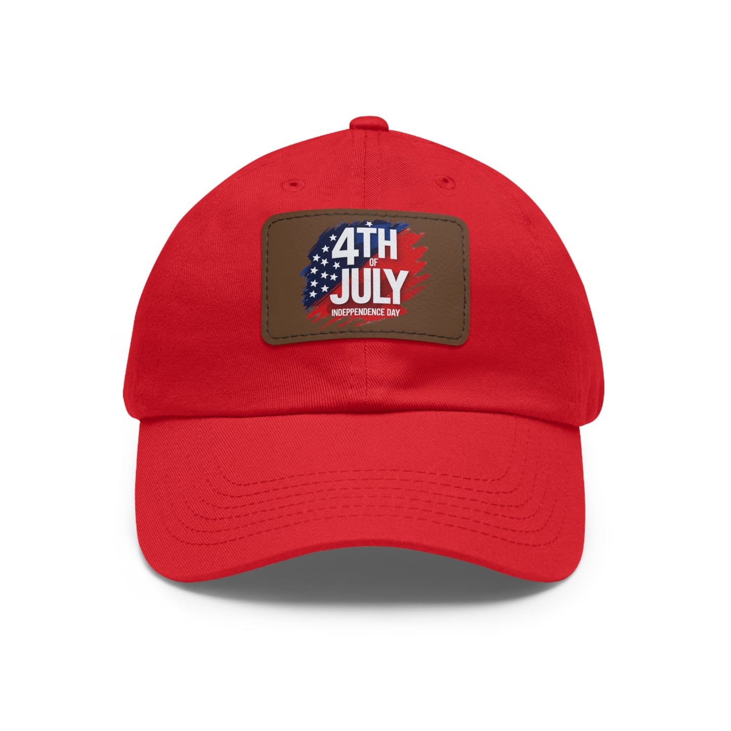 Patriotic Dad Hat with Leather Patch | 4th of July